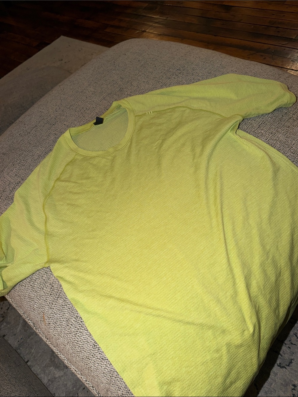 Men's Neon Yellow Green Lululemon Metal Bent Tech Crew Neck Shirt